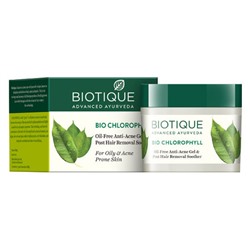 Biotique Bio Chlorophyll Oil-Free Anti-Acne Gel & Post Hair Removal Soother 50g / Био Гель Противоугревой и После Удаления Волос с Хлорофиллом 50г