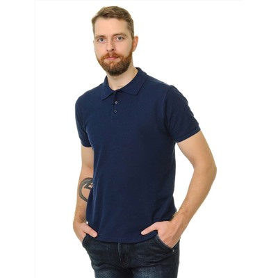 Рубашка поло с манжетом мужская Мос Ян Текс цвет "Темно-синий"