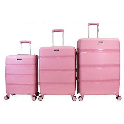 Набор из 3 чемоданов с расширением арт.11195 Розовый