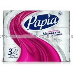 ХАЯТ Papia Туалетная бумага белая, Балийский цветок 3-х сл. 12 шт. *7