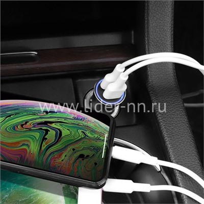 АЗУ 2 USB выхода (3100mAh) HOCO Z30A (черный)