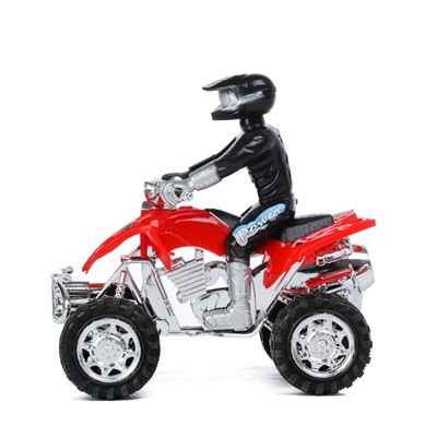 Мотоцикл инерционный «Квадрик», с гонщиком, цвета МИКС