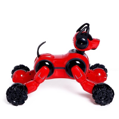 Робот собака Stunt, на пульте управления, интерактивный: звук, свет, на аккумуляторе, красный