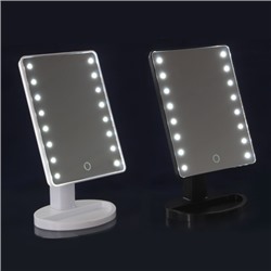 ЮниLook Зеркало с LED-подсветкой, USB, 4хААА, пластик, стекло, 16,7х27см, 2-3 цвета