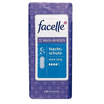 Facelle Maxi-Binden Nachtschutz extra lang Прокладки максимальное впитывание Защита ночи удлиненная 12 шт.