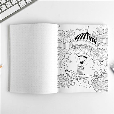 Ежедневник-смэшбук с раскраской А5, 80 л «Мои цветочные фантазии»