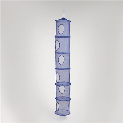 Корзина подвесная для игрушек, 6 секций, синего цвета, 150 × 27 × 27 см