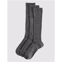 3pk of Cable Knee High Socks