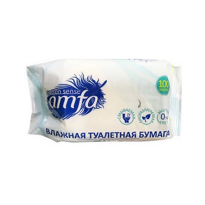 Влажная туалетная бумага Amfa водорастворимая 100 шт.