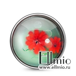 Кнопка  Noosa красные цветы #3
