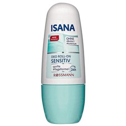 ISANA Deo Roll-on sensitiv Шариковый дезодорант для чувствительной кожи без алюминия и спирта, 50 г