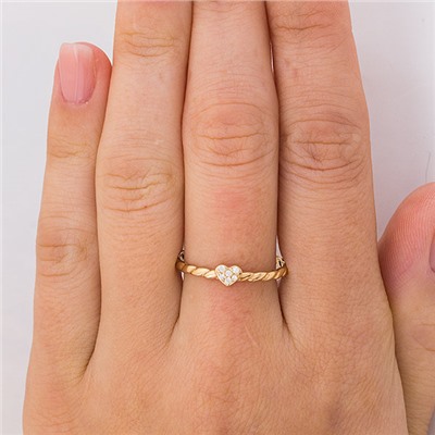 Золотое кольцо с сердечком -  1023