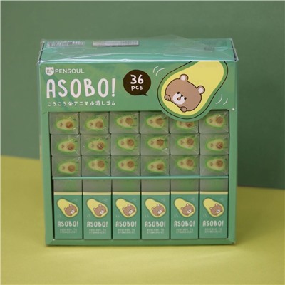 Ластик «Avocado bear», mix