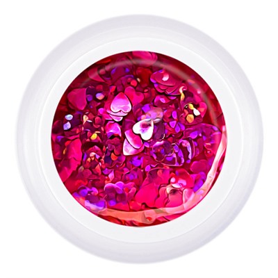 Patrisa Nail, Гель для дизайна с глиттером GALAXY GEL Hearts, 5 гр