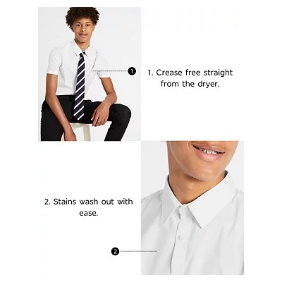 Boys' 2pk Slim Fit Stretch School Shirts (2-18 Yrs)