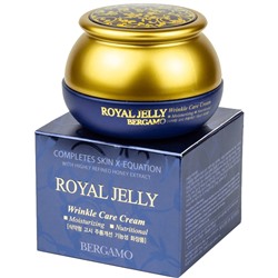 Омолаживающий питательный крем с маточным молочком Royal Jelly Wrinkle Care Cream, Bergamo 50 мл