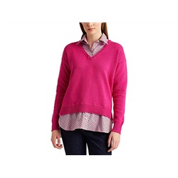 LAUREN Ralph Lauren Layered Cotton V-Neck Sweater