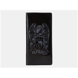 Кожаное портмоне с росписью из натуральной кожи «PR001 Black Грифон»