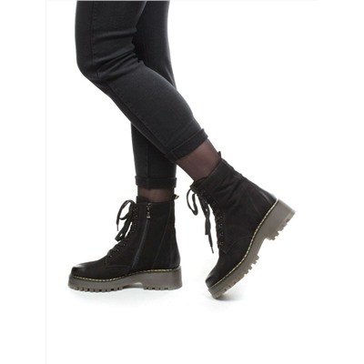 B2002B-419AB BLACK Ботинки демисезонные женские (натуральная замша, байка) размер 36