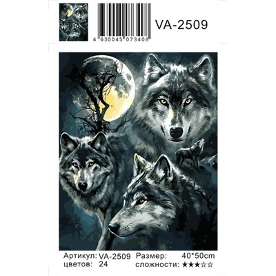 Картина по номерам 40х50 - Ночные волки