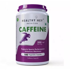 Кофеин (100 кап, 200 мг), Caffeine Capsules, произв. HealthyHey