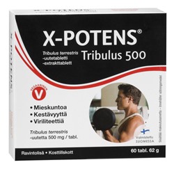 Для повышения выработки тестостерона "X-Potens Tribulus 500" 60 шт