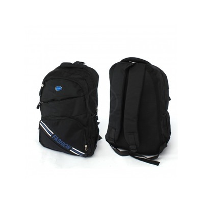 Рюкзак SAL-8203,  молодежный,  2отд,  1внут+5внеш.карм,  черный/синий 241319