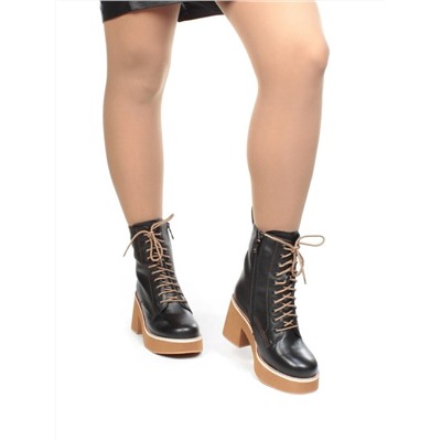 DMD-M7079 BLACK Ботинки зимние женские (натуральная кожа, натуральный мех) размер 38