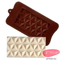 Форма силиконовая для шоколада «Плитка пирамиды»