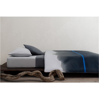 Комплект постельного белья из умягченного сатина из коллекции Slow Motion, Electric Blue, 150х200 см