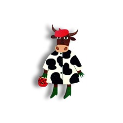 Деловая коровушка - Брошь/значок - 371
