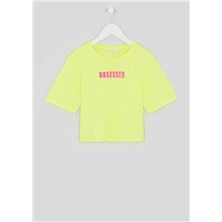 Girls Candy Couture Cropped Slogan T-Shirt (9-16yrs)