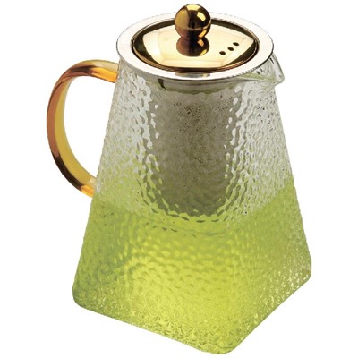 Заварочный чайник Zeidan Z-4344 боросиликатного рельефного стекла обьем 750мл крышка под золото (24) оптом