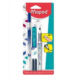 Ручка-роллер Maped Classic 2 картриджа + корректор-ручка синяя 221310/12/Франция