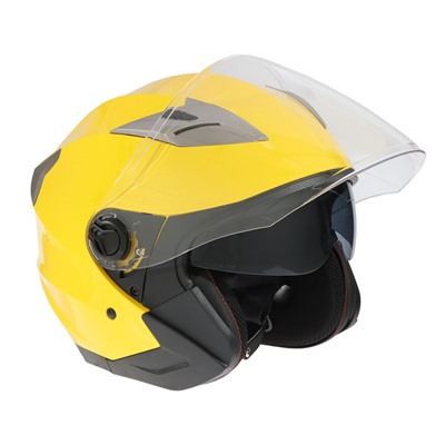 Шлем открытый с двумя визорами, размер XS (53-54), модель - BLD-708E, желтый глянцевый