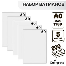 Набор 5л ватман чертежный  А0 (840х1189)  200г/м2 ВА0