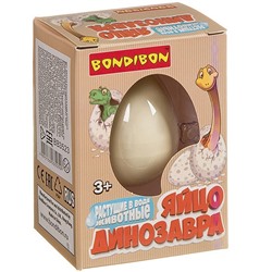 Растущие в воде животные Bondibon «ЯЙЦО ДИНОЗАВРА», яйцо, BOX 10.7х5,5х7,5 см
