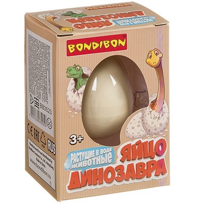 Растущие в воде животные Bondibon «ЯЙЦО ДИНОЗАВРА», яйцо, BOX 10.7х5,5х7,5 см