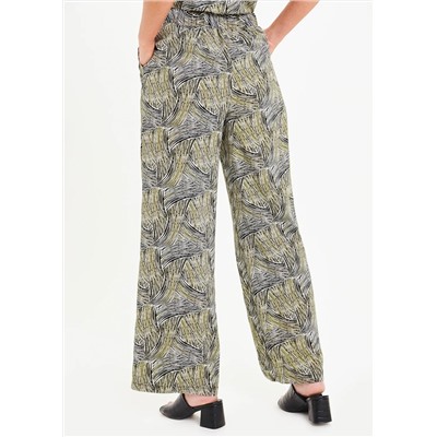 Line Print Wide Leg Co-Ord Trousers