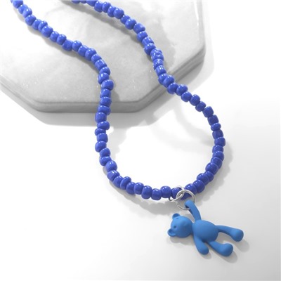 Кулон «Мишка» игрушечный, цвет синий, 45 см