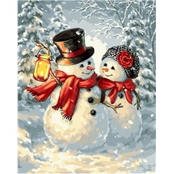 Картина по номерам 40х50 - Два снеговика