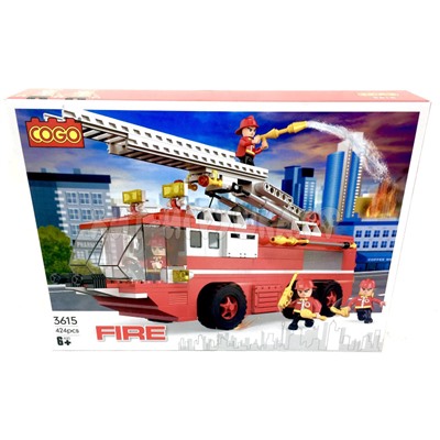 Конструктор Пожарная машина 424 дет. 3615, 3615