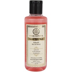 Khadi Rose & Honey Herbal Body Wash SLS & Paraben Free Purifies Skin 210ml / Гель для Душа Очищающий Кожу с Розой и Мёдом без СЛС и Парабенов 210мл