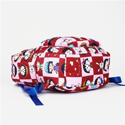 Рюкзак школьный из текстиля на молнии, 3 кармана. цвет красный