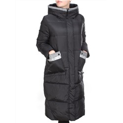 2115 BLACK Пальто зимнее женское MELISACITI (200 гр. холлофайбера) размер 56