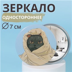 Зеркало карманное «Кот», d = 7 см, разноцветное