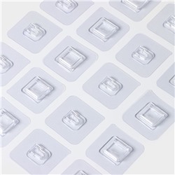 Комплект настенных держателей с клейкой поверхностью, 10 шт, 6×6×1 см, цвет прозрачный