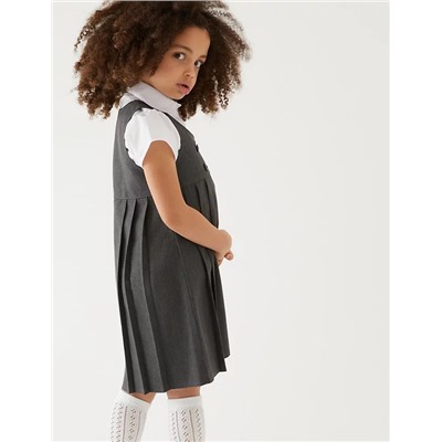 Girls' Permanent Pleats School Pinafore (2-12 Yrs)