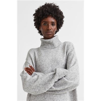Knitted polo-neck dress
