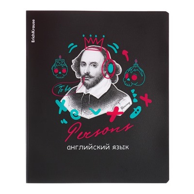 Тетрадь предметная, 48 листов, клетка, АНГЛИЙСКИЙ ЯЗЫК ErichKrause "Persons", пластиковая обложка шелкография, блок офсет белизна 100%, инфо-блок